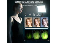 Kit de 2 Luzes LED para Fotografia e Vídeo NiceVeedi 25 x 20 cm, 2800K-6500K, 15W, com Tripés e Suporte para Telemóvel Kit de 2 Luzes LED para Fotografia e Vídeo NiceVeedi 25 x 20 cm, 2800K-6500K, 15W, com Tripés e Suporte para Telemóvel